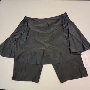 WOMENY Women's Black Swim Skirt Shorts Size XL High Waisted